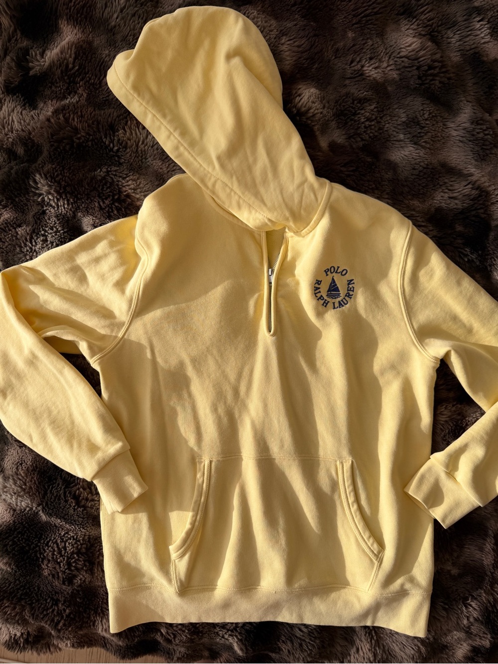 Polo by Ralph Lauren Yellow Quarter-Zip Hooded Sweatshirt